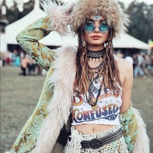 Current Mood Blazed and Confused Crop Top